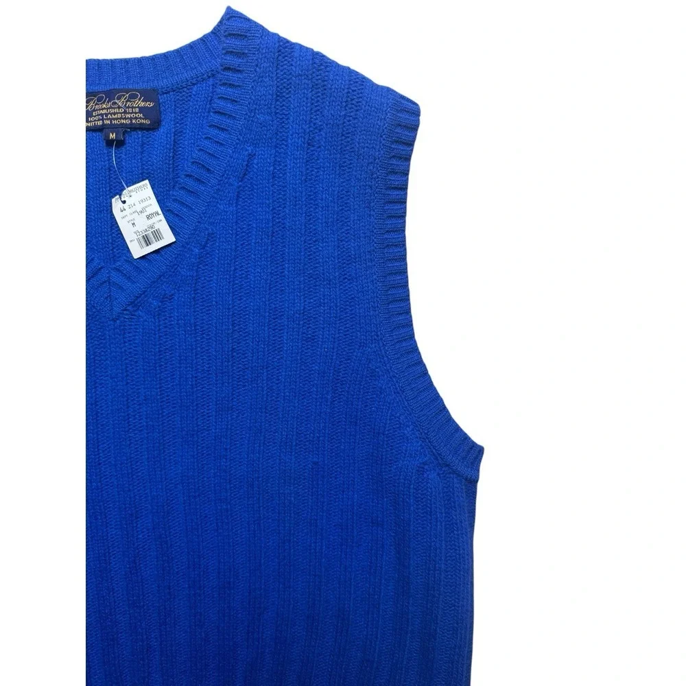Vintage Brooks Brothers 100% Lambswool V-Neck Pullover Knit Sweater Vest NWT